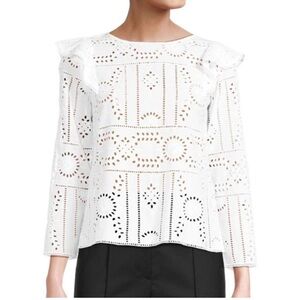 THE KOOPLES Ruffle Eyelet Top - medium